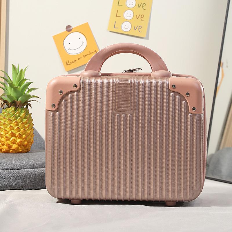 14-Inch Retro Makeup Case: Cute, Portable Travel Storage for Women and Students