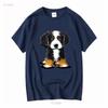 Inktastic Bernese Mountain Dog T Shirt Kiniart Bmd Cute Drawing Illustration Vintage Washed Stylish Homme Stretched Versatile