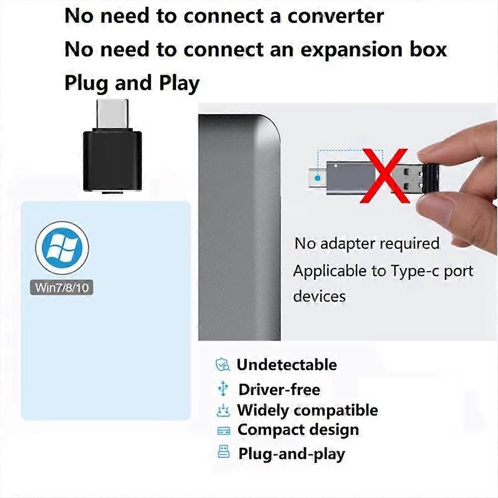 USB C Mouse Jiggler Undetectable Automatic Type C Mouse Mover 3 Jiggle Modes Driver-Free for Keeps Computer Awake Silver