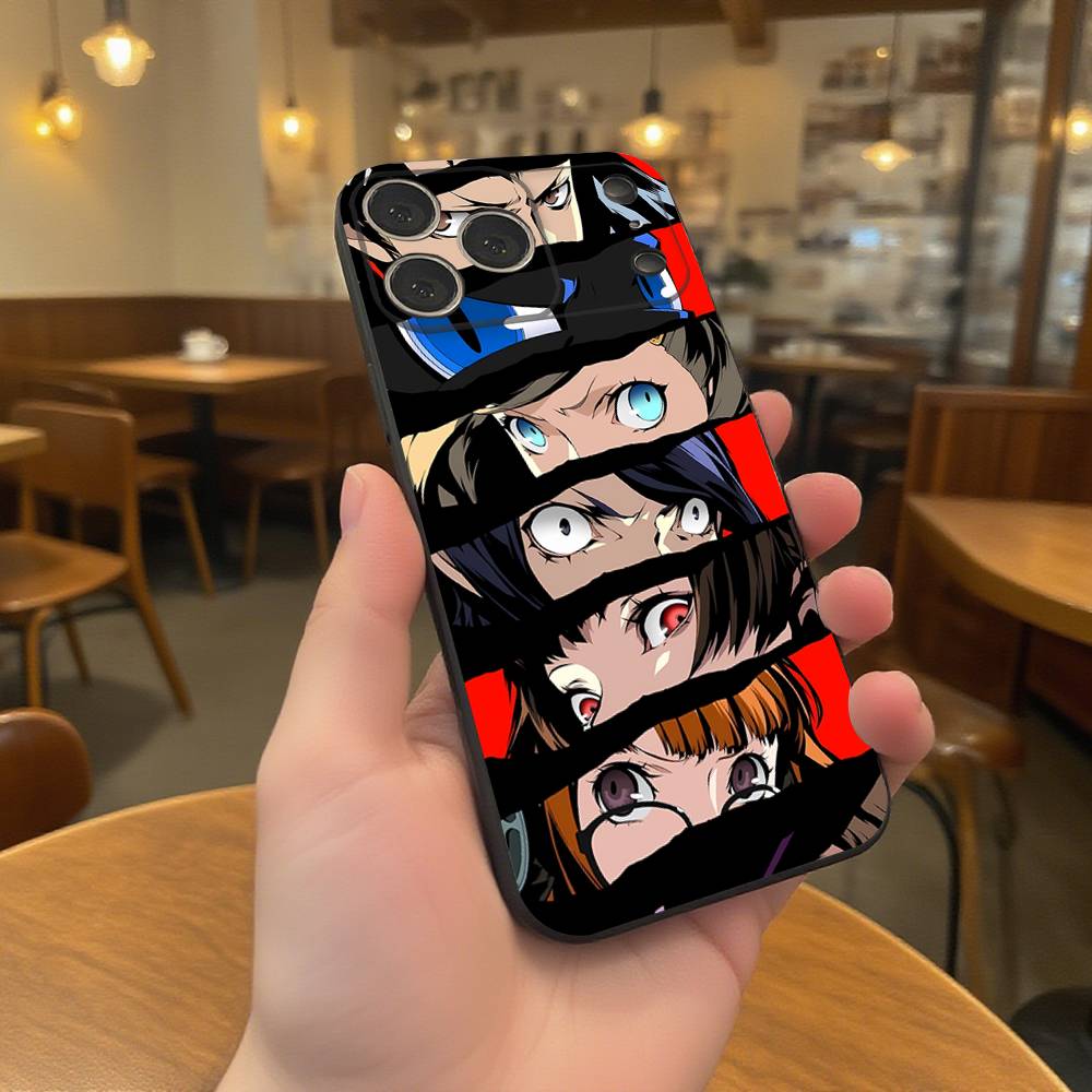 

Game P-PersonaS 5 Wear-resistant Phone Case For iPhone 17,16,15,14,13,12,11,Pro,Max,Plus Black Soft Cover iPhone16e