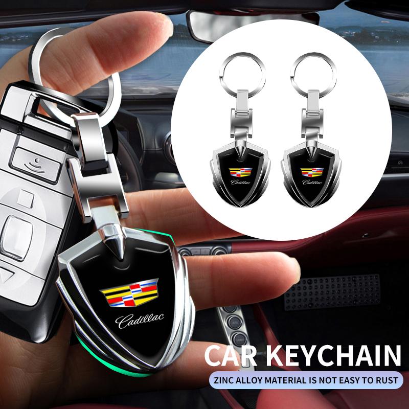 Car Metal Chrome-plated 3D Keychain Man Woman Universal Keychain Waist Pendant for Cadillac Logo SRX XT4 XT5 XT6 ATS XTS CTS CT6
