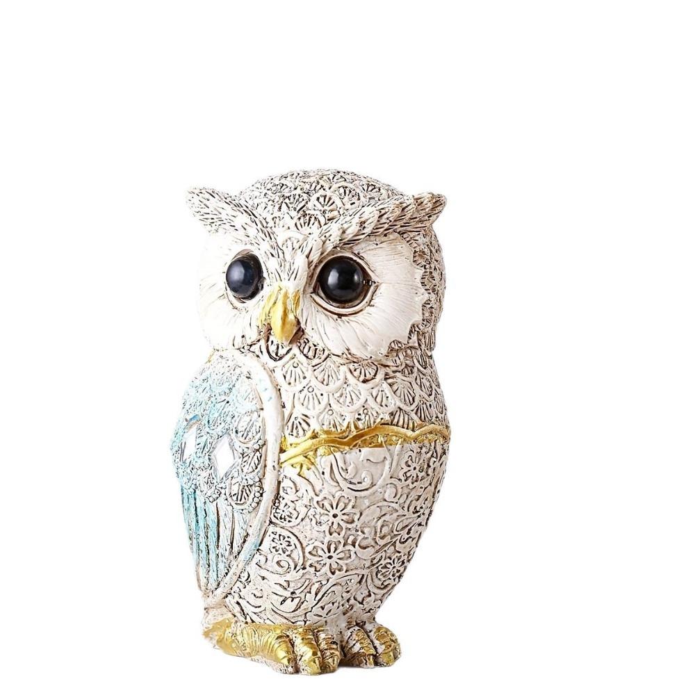 Resin Animal Sculpture Vivid Desktop Ornament Creative Owl Statue  Office