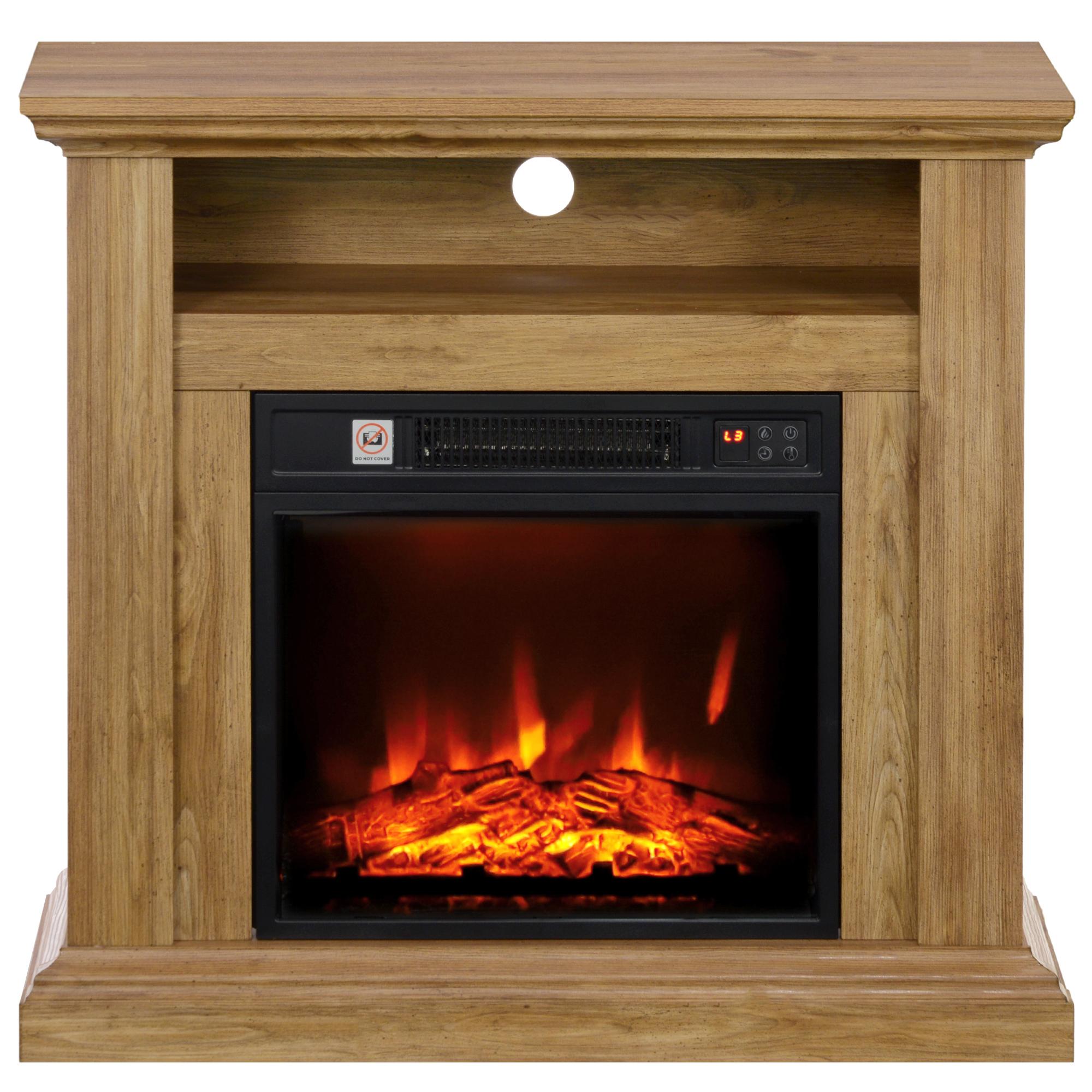 Cheminée Électrique Effet Flamme 3D Luminosité Réglable 1800 W Avec Télécommande 81,5 X 30 X 76,2 Cm Effet Bois Marron