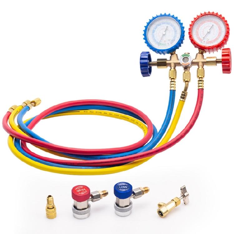 Air Condition Gauge Coolant Manifold Gauge Manometer Conditioning Gauge Tool for R134a R22 R404 R407 R410