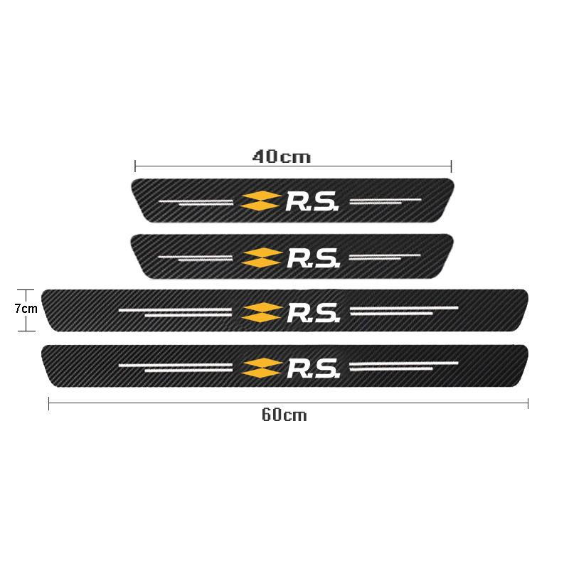 Car Door Sill  Threshold Decal Stickers Cover For Renault Logan Clio Megane Kangoo 1 2 3 4 Captur Espace Twingo Duster Kadjar