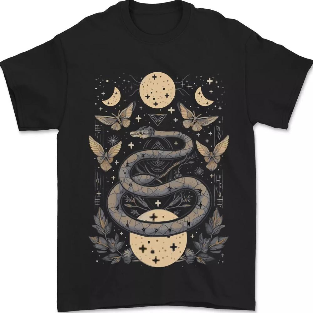 Celestial Snakes & Butterfies Pagan Earth Moon Mens T-Shirt Unisex T-Shirt XXXL