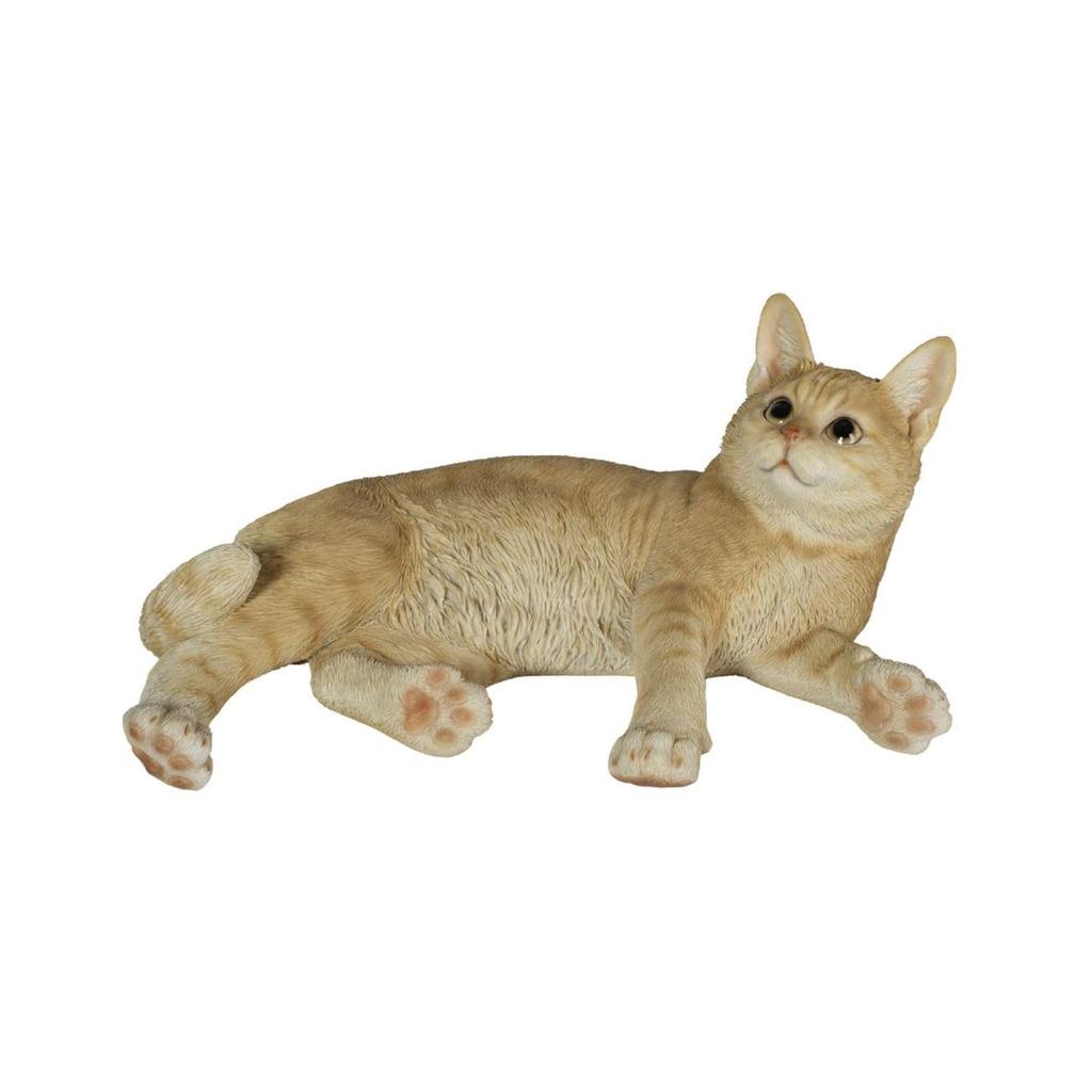 Woovia Lying Dark Biscuit Tabby Cat 35 X 22 X Doll Figure Ornament Animal Garden Decoration Cat 15.5cm H19169-5-1