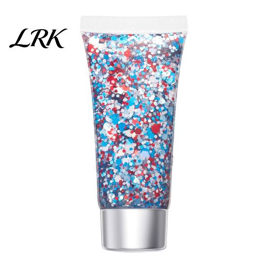 Party Face Glitter Independence Day Body Gel, Patriotic Red White Blue Hair Glitter, Sparkling Waterproof Makeup Sequins for 4th of July, Holiday