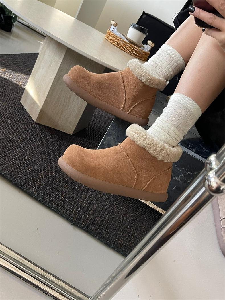 

Sangpo женские зимние ботинки 25 зима новые маленькие картофелины уродливые милые большеголовые короткие ботинки на толстой подошве с набивным утолщенным теплым хлопком 40 малиновый