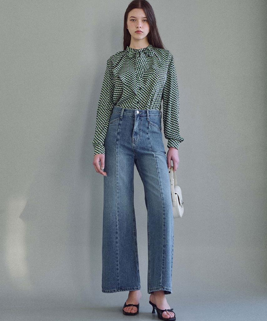 LUSIDA Rodin Pattern Ribbon Blouse