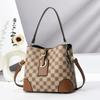 Bucket Bag Retro Plaid Handbag Large Capacity Shoulder Bag Messenger Bag Women's Bag