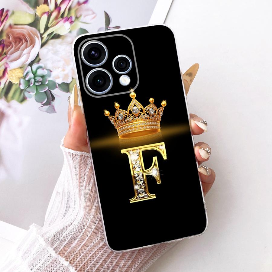 For Oppo Reno15 15F Phone Case Crown Letter Pattern Soft Silicone Proective Case for OPPO Reno 15 Reno15 F CPH2801 Bumber Shells