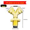 Brass Y-Type Gas Hose Three-Way Valve Connector with 4-Point Ventilation Ball Valve Switch.