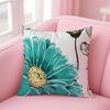 Floral Print Daisy Cushion Cover Short Plush Soft DoubleSided Printing Pillow Case Cozy Sofa Bedroom Home Decor Gift