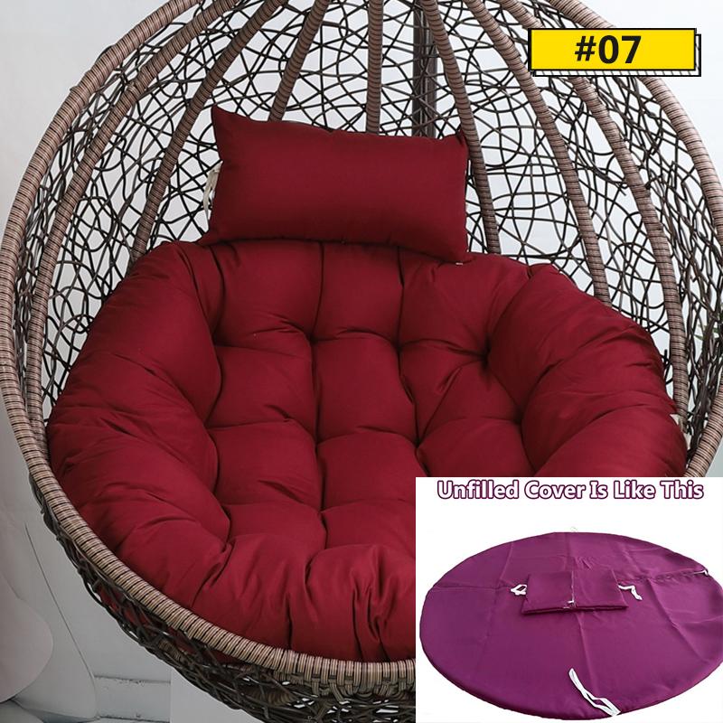 Hanging Swing S/L Unfilled or Filled Egg Basket Seat Chair Cushion Cover (NO Chair)Papasan Round Detachable Pillow Home Patio