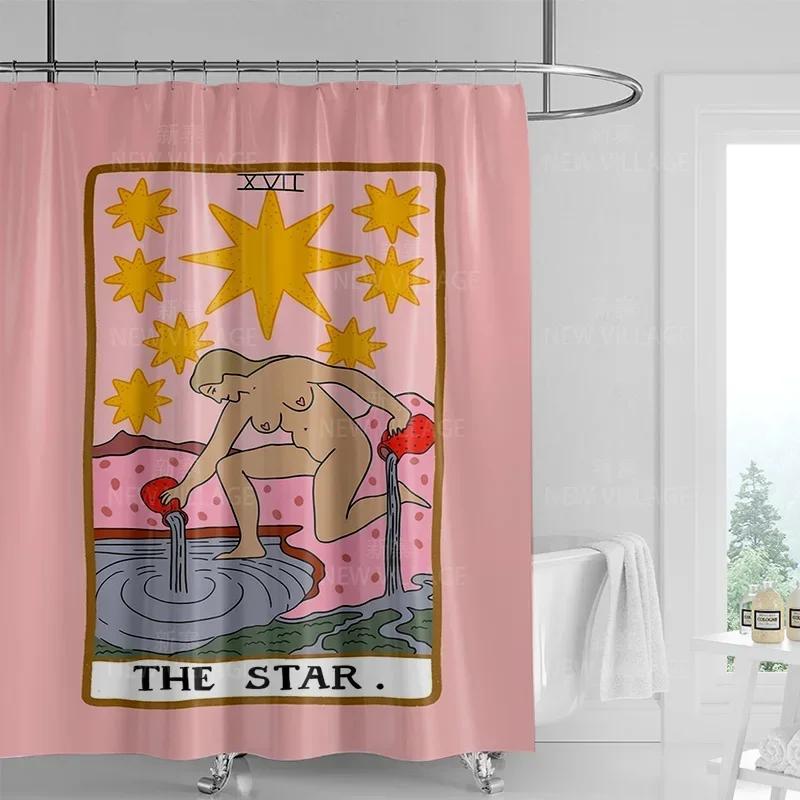 Multi-Style Shower Curtain With Hooks Easy Install Waterproof Simple Clean For Home Hotel Apartment Bathroom