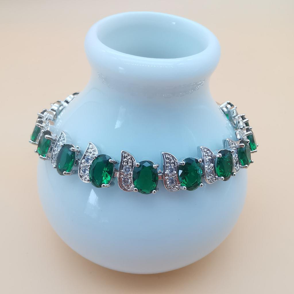 Chicken Leg Bracelet Imitation Tanzania European and American Bracelet Plated with Platinum Crystal for Womens Luxury Multi Color