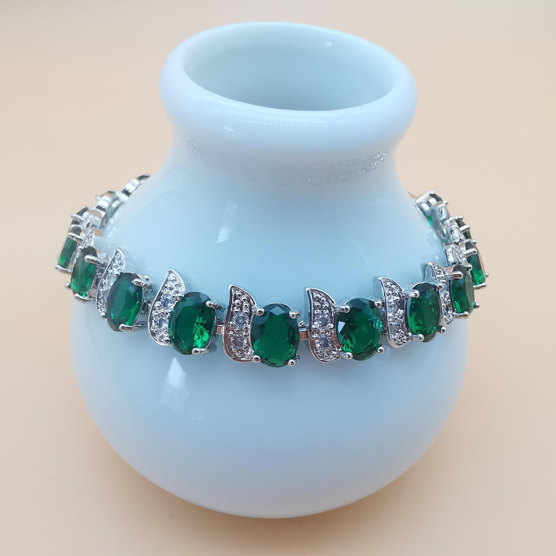 

Браслет «Куриная ножка» имитация Танзании Европейский и Американский браслет с покрытием из платинового кристалла для женщин Роскошный многоцветный