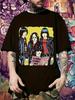 Vintage Garage Rock Band Graphic T-shirt - Retro Music Tee - Black Band Shirt with Yellow Background - Lightweight Breathable Fabric for Concerts