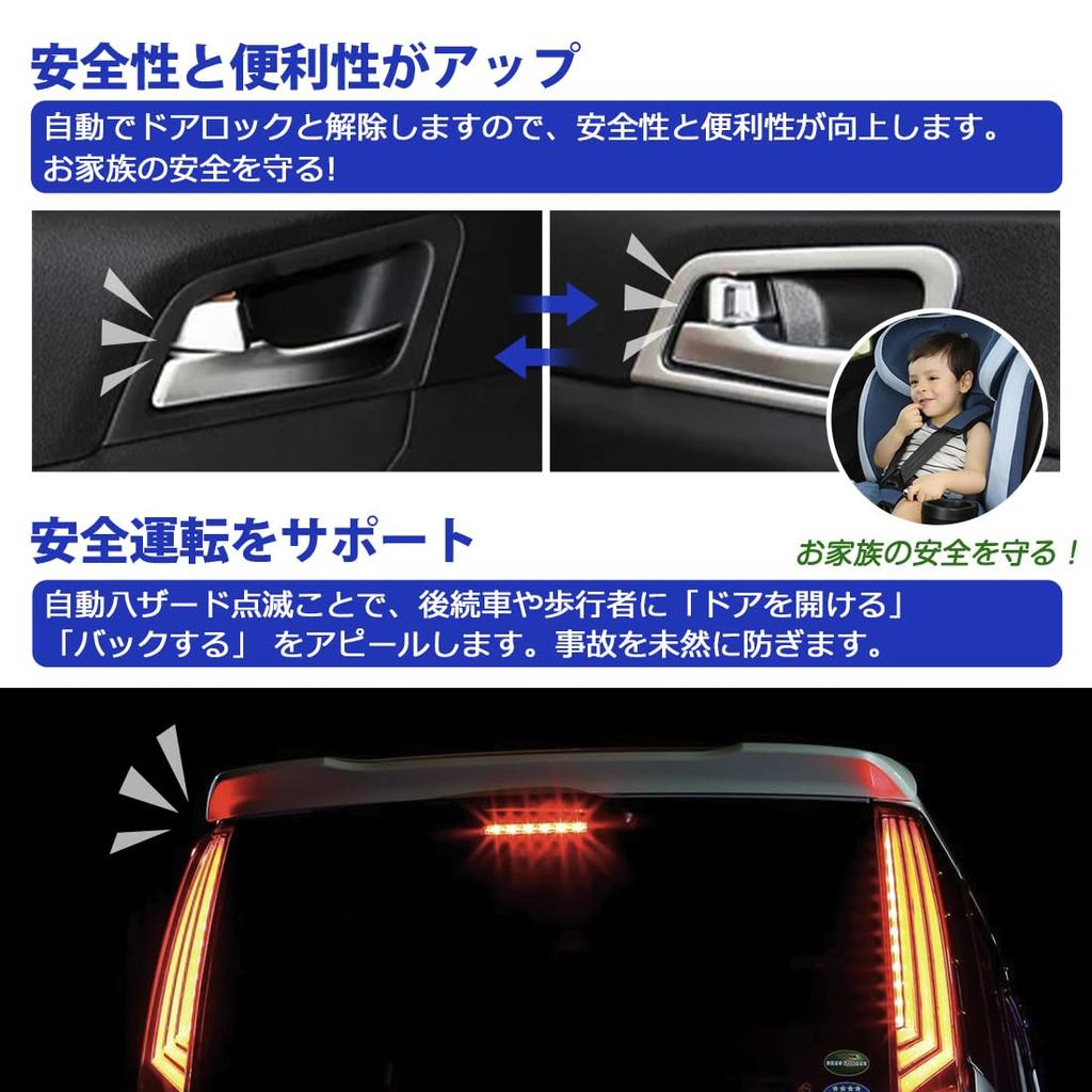 SUNVIC Car Speed Door Lock, Honda N-Box N-Box Custom JF5/JF6 Speed Interlocking Hazard Auto