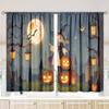 2 Pieces - Halloween - Printed Curtain - Polyester Material - Suitable for Bedroom, Living Room, Study Private Curtain