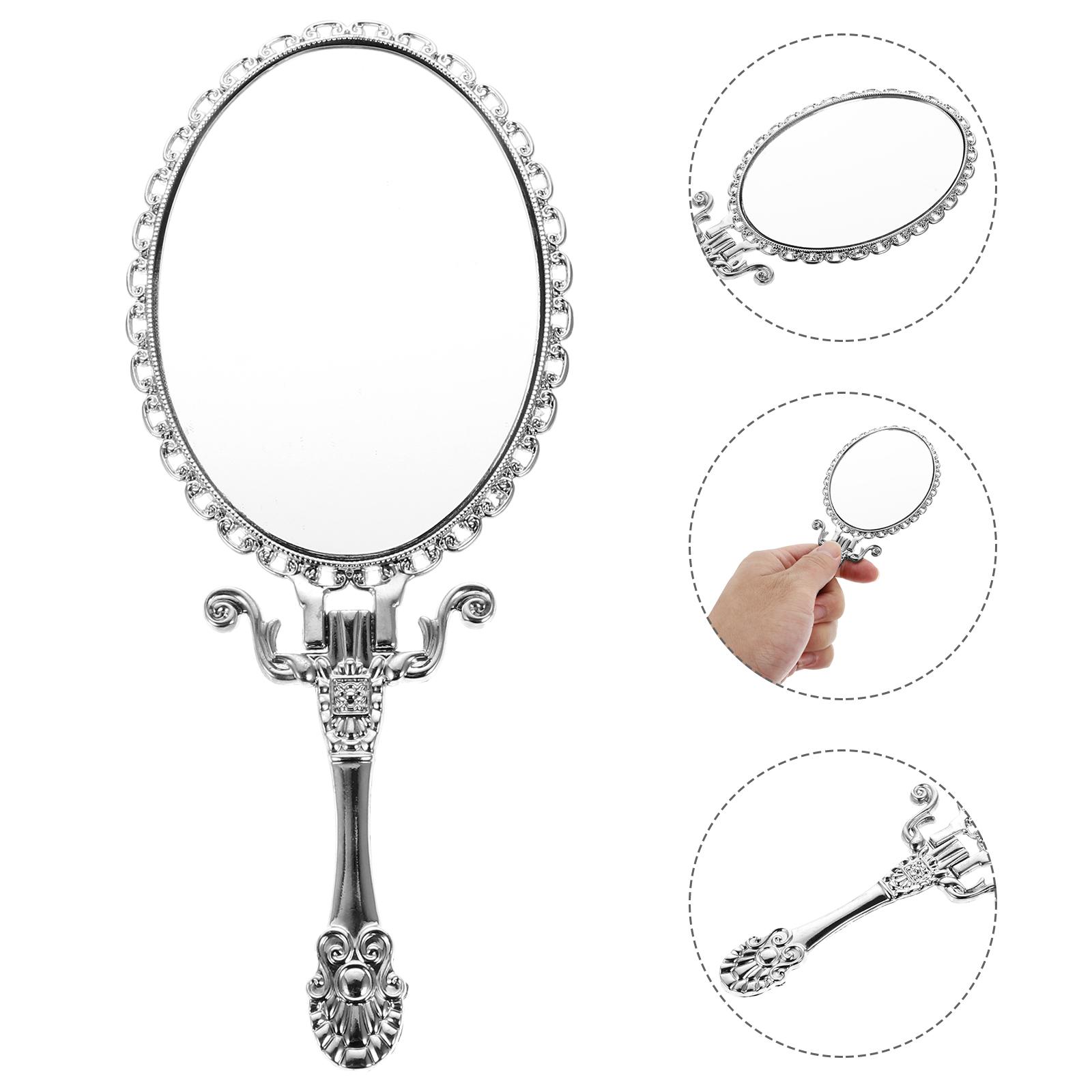 Ручное компактное зеркало Зеркало для макияжа с ручкой Настольное зеркало Маленькое красивое женское ручное винтажное компактное зеркало для путешествий