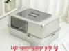 Large Stainless Steel Enclosed Cat Litter Box with Anti-Splash High Fence