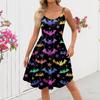Women's Halloween Print Sexy Off-The-Shoulder Punk Vintage Dress