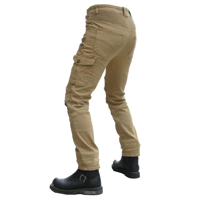 Mens Motorcycle Riding Pants With Removable Armor Pads All-Season Off-Road Biker Jeans Cotton Protective Trousers