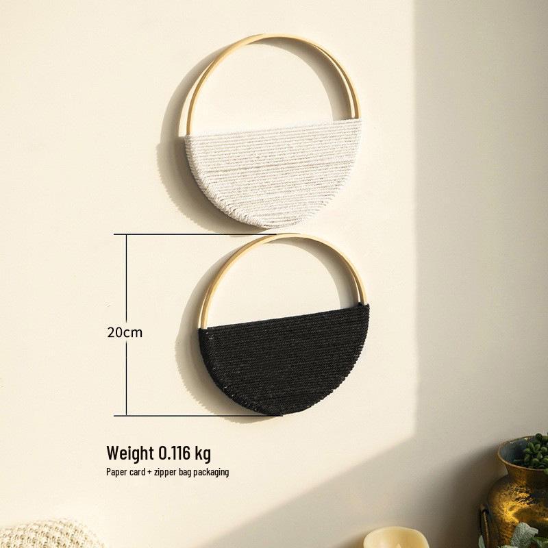 Bohemian Double Round Woven Wall Rack - Handmade Hanging Decor