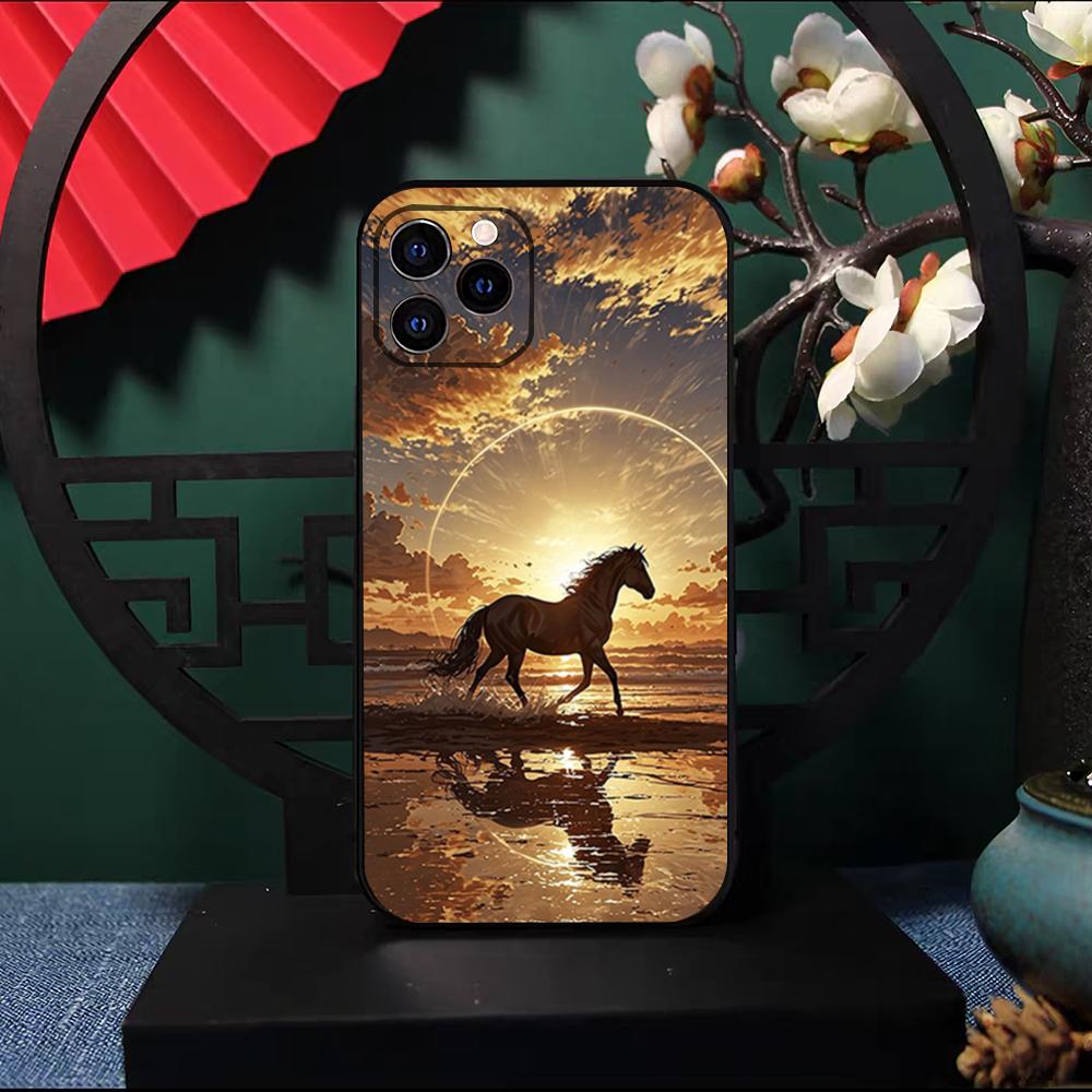 

Cool Running Horse Phone Case For IPhone 17 Pro Max 16 15 14 Pro Max 13 11 X Xs Xr 8 7Plus Silicone Cover iPhone 16 Pro