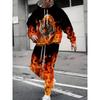 Cool Dragon 3D Print Men's Hoodie Pants 2-Piece Outfits Autumn/Winter Men's Hooded Sweatshirt Sets Jogging Pants 2Pcs Sets