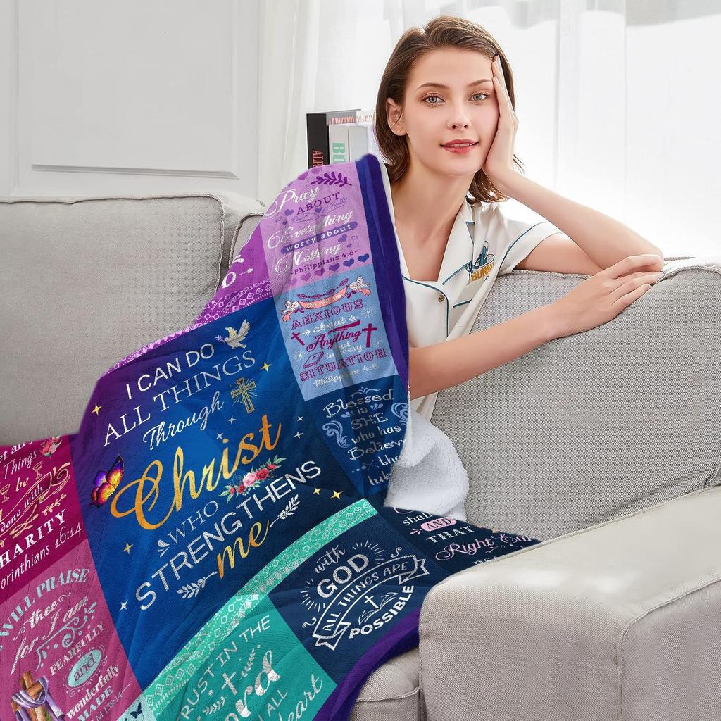 Christian Gifts for Women Blanket Religious Soft Warm Throw Blanket Religious Gifts for Women Christian Merch Inspirational Gift