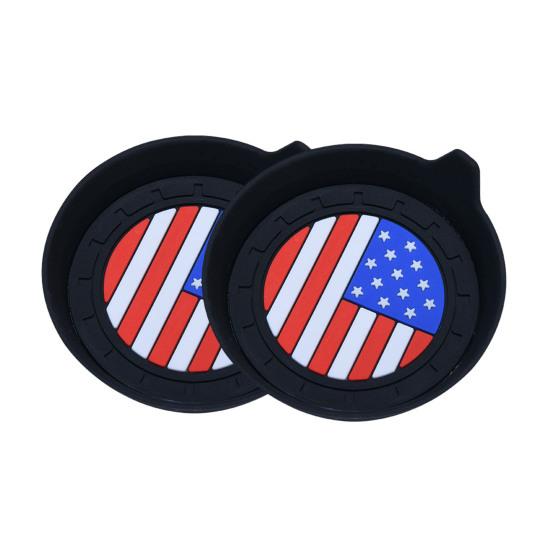 

2 шт. подставки под стаканы в машину термостойкие универсальные нескользящие силиконовые подставки под стаканы с принтом американского флага аксессуары для салона автомобиля разноцветный