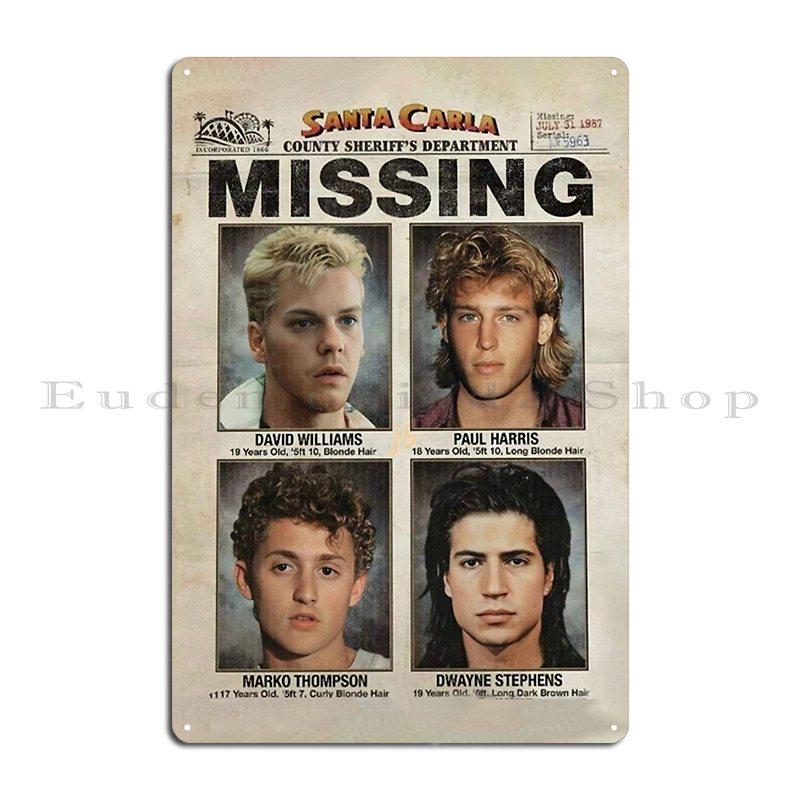 

Пропавшие ребята Листовка о пропавших Металлические таблички Забавная гостиная Напечатанная настенная роспись Пещера Жестяная табличка Постер 20x30cm