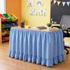 Ruffled Edge Gingham Table Skirt Hook and Loop Plaid Ruffled Table Skirt  Wedding