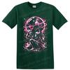 Cosmic Warrior Earth Globe Neon Pink Graphic Art T Shirt Space Fantasy Tee Gift