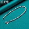 4mm Round Box Chain Necklace Bracelet Set For Woman Man Wedding Engagement Jewelry