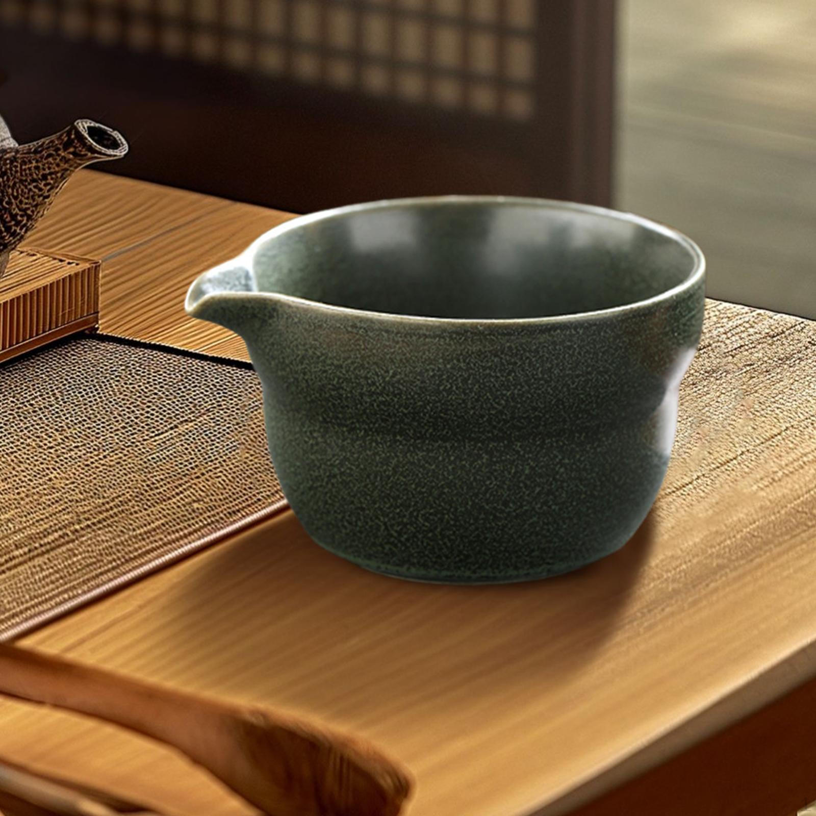

Керамическая чаша для матча, фарфоровая чайная подарочная чаша для смешивания с носиком для кухни темно-зеленого