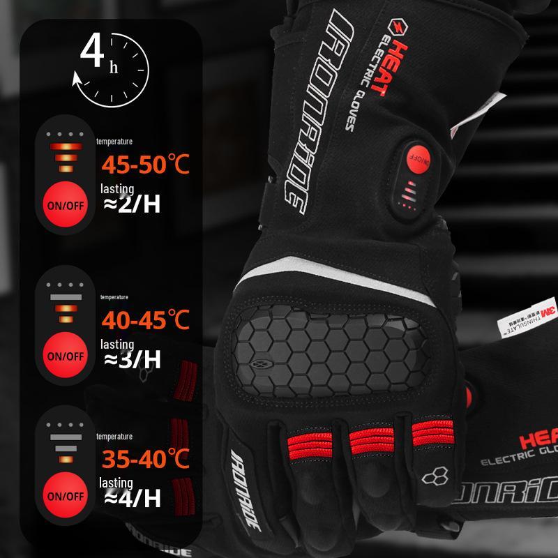 Motorcycle Heated Winter Gloves: Touchscreen, Thinsulate, Velvet-Lined for Skiing and Outdoor Use
