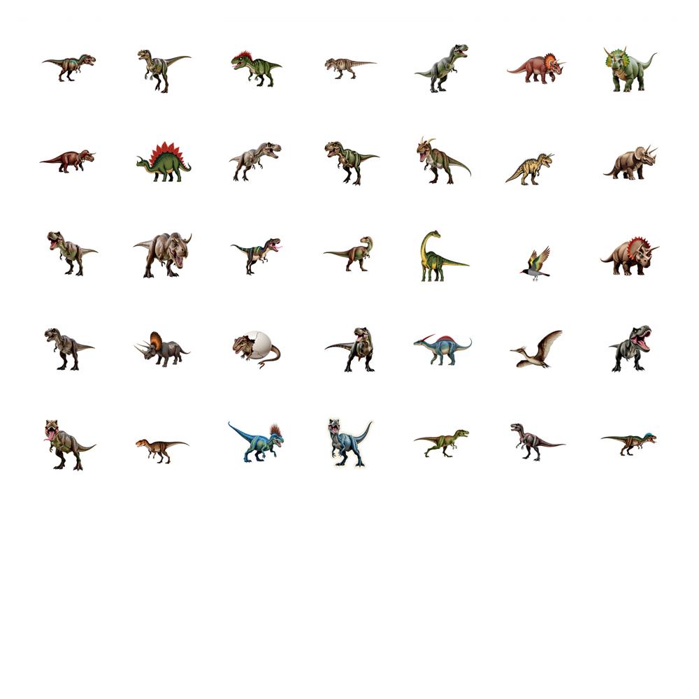 35pcs Cartoon Dinosaur Stickers Lovely Jurassic Stickers Funny Stickers For Suitcase Fridge Phone Luggage Laptop DIY