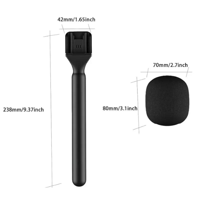

Handheld Wireless Interview Microphone Adapter with Windshield Foam for Rode GO II for DJI Mic 1 2 Wireless Lavalier Microphone чорний