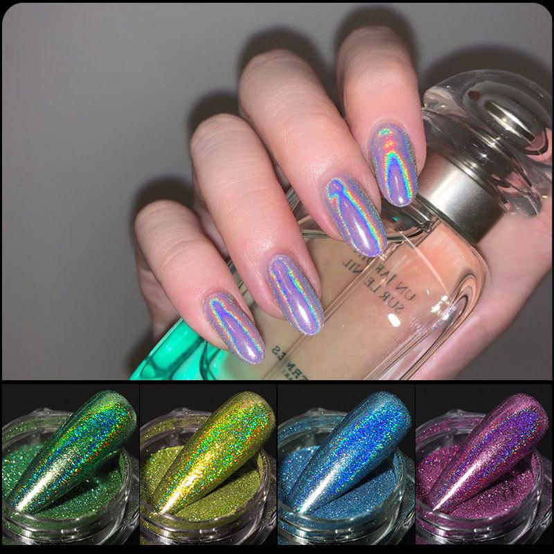 Laser Mirror Nail Glitter Powder Metal Dust Nails UV Gel Polish Pigment Gold Silver Nail Art Decorations Accessories