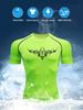 Men's Black Tribal Print Compression T-Shirt, Quick Dry Breathable Athletic Workout Top