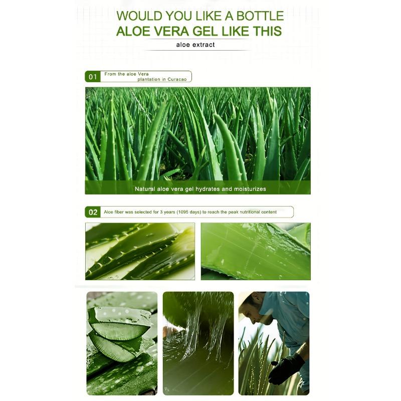 Aloe Vera Gel 300 g Feuchtigkeitsspendendes, beruhigendes Gel. Feuchtigkeitsspendende Creme zur Verjüngung des Gesichts für Männer und Frauen.