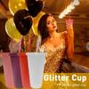 Creative Straw Cup Sequined Glitter Cup Colorful Coffee Juice Straw Mug  Simple Cute Net Red Plastic Bottom Outdoor Portable Cup