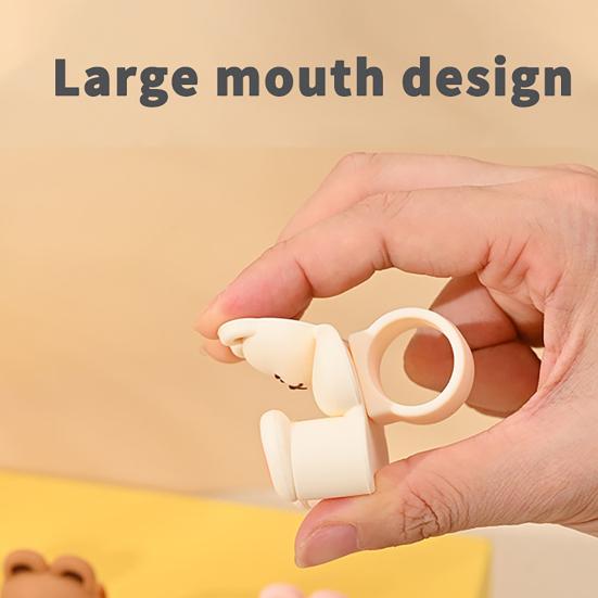 Bear Door Handle Stopper Wall Protector Adhesive-Free Silicone Door Lever Stop Wall Bumper Noise Reduction Home Office Door Anti-collision Pad
