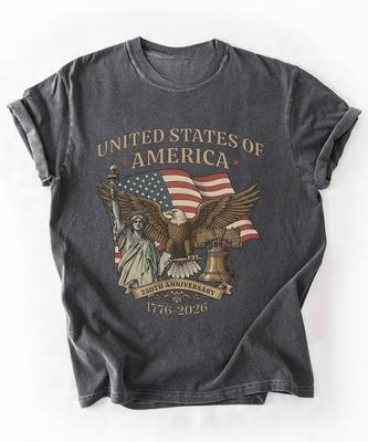 250th Anniversary Shirt Vintage Independence Day  Happy Birthday Unisex Tshirt Regular Short Sleeve Allmatch