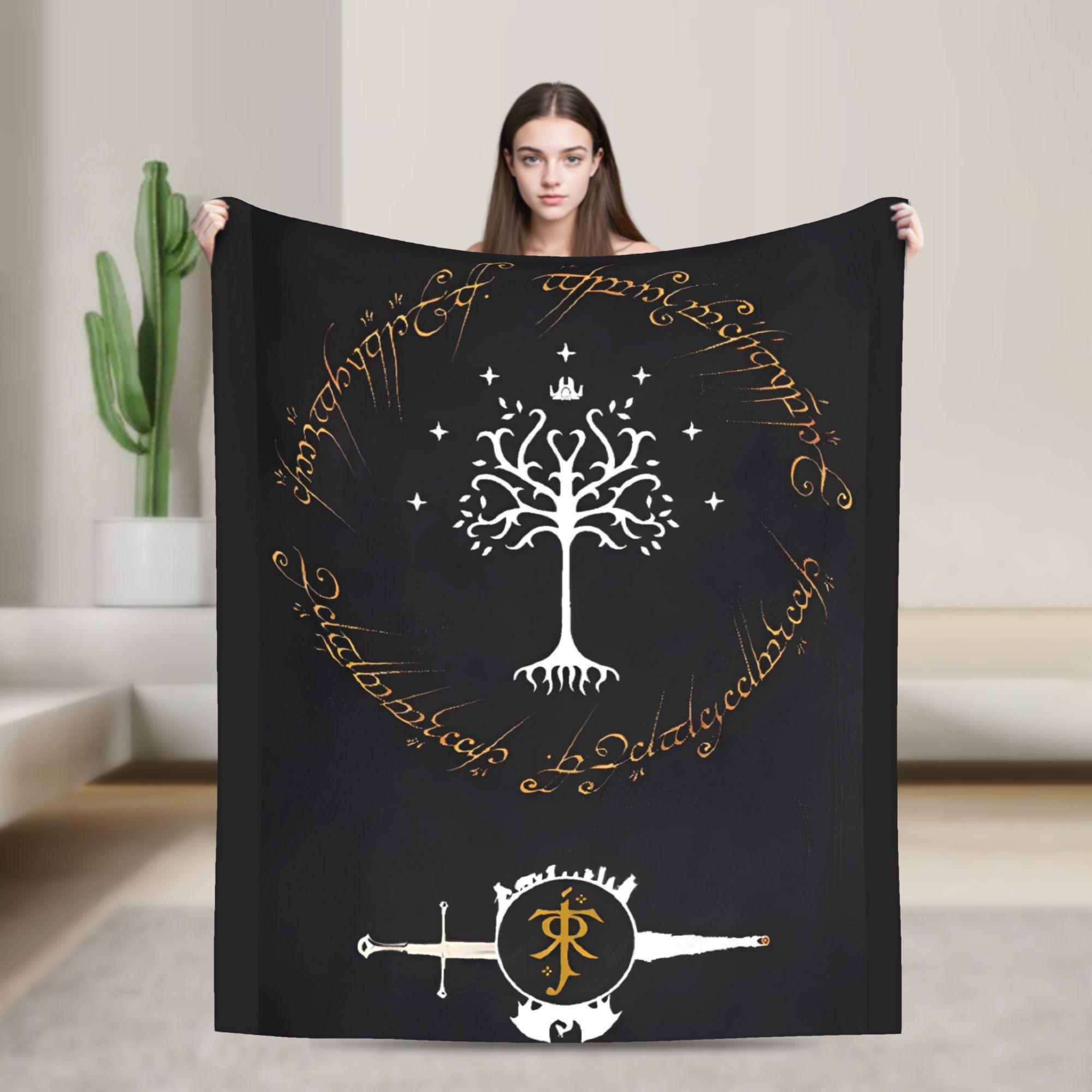 

Soft Blanket Travel L-Lords Of The R-Rings Throw Blanket Flannel Bedspread For Living Room Novelty Sofa Bed Cover 130x150cm