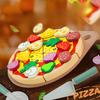 Simulations-Musikset zum Pizzaschneiden aus Holz, Kinderspielhaus für Jungen und Mädchen, Kochübungen, interaktives Spielzeug zum Anfassen